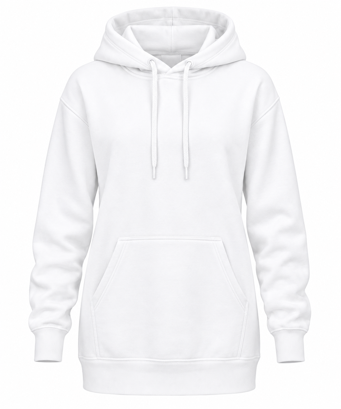 80% ringspuncotton and 20% polyester Fleece Pullover Hooded Sweatshirt, White