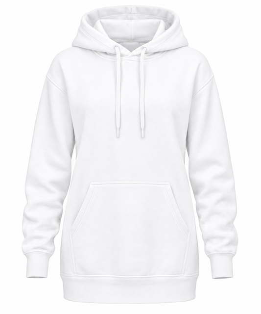 80% ringspuncotton and 20% polyester Fleece Pullover Hooded Sweatshirt, White