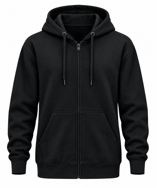 50% cotton and 50% polyester Ultra Comfort Heavy Blend Full-Zip Hoodie, Black
